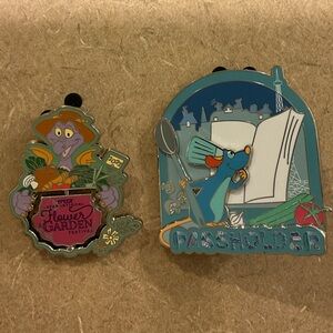 Disney Character Enamel Pin Set - Teal and Purple